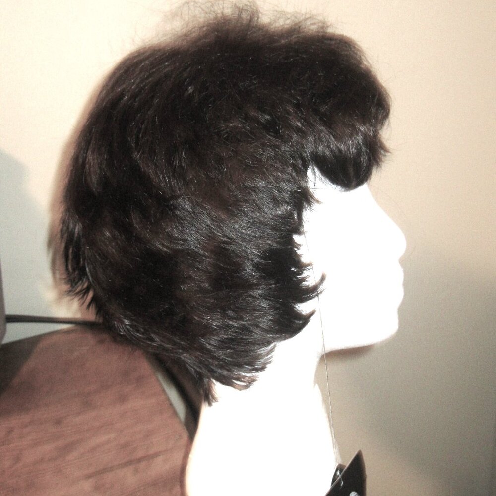 Short Layered Women's Wig in Black - Soft Natural Look